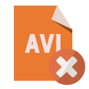 file,format,avi,close icon