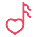 heart, love, music, note, valentine, valentine's day svg vector icon