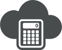accountant, accounting, calculate, calculation, calculator, cloud, cloud computing svg vector icon