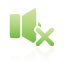 green, mute, speaker icon
