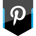pinterest, shield, social svg vector icon