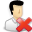 delete, user icon