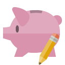piggy,bank,pencil icon