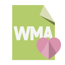 file,format,wma,heart icon