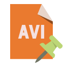 file,format,avi,push,pin icon