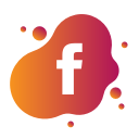 aquarelle, bubble, facebook, gradient, liquid, pink, watercolour, yellow svg vector icon