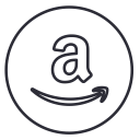 amazon, circle, ecommerce, line, neon, shop, social svg vector icon