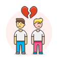 breakup, couple, gay svg vector icon