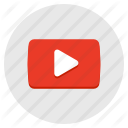 clip, multimedia, play, replay, video, youtube icon
