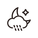moon, night, rain, raining, weather svg vector icon