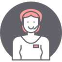 avatar, female, headset, people, woman svg vector icon