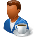 coffee, male, person icon