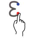 e, gestureworks, letter, stroke, uppercase icon