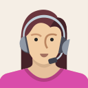 avatar, female, headset, person, support, user, woman svg vector icon
