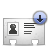 vcard,download,descending,fall,decrease,down,descend,business card,profile icon
