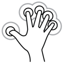 double, finger, five, gestureworks, tap icon