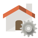 home,gear icon