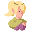 archer, cartoon, character, elf, fantasy, female, rpg svg vector icon