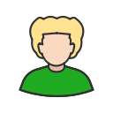 avatar, curly hair, user, woman svg vector icon