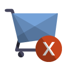 shoping,cart,cross icon