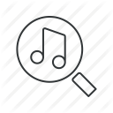 audio, find, media, music, note, search, sound icon