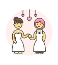 dance, gawns, lesbian, wedding svg vector icon