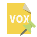 file,format,vox,push,pin icon