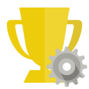 trophy,gear icon