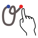 gestureworks, greek, stroke, theta icon