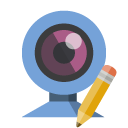 webcam,pencil icon