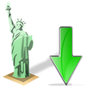 estatuadelalibertad,down,descend,download,fall,decrease,descending icon