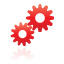 gears, red icon