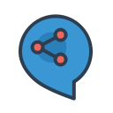 communicate, connection, message bubble, resolutions, share, socialize, talk svg vector icon