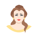 belle, disney princess, lady, princess svg vector icon