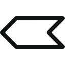 arrow, arrow left, label, left, luxury, stroke arrow, tag svg vector icon