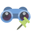 binoculars,push,pin icon