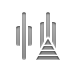 distribute,horizontal,center,pyramid icon