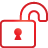 basic, lock, red, unlock icon