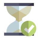 hourglass,checkmark icon