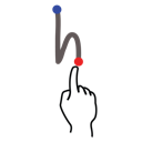 gestureworks, h, letter, lowercase, stroke icon