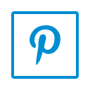 connection, media, network, pinterest, social, square svg vector icon