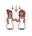 dance, gawns, lesbian, wedding svg vector icon