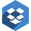 dropbox, hexagon, media, shadow, social svg vector icon