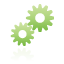 gears, green icon