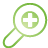 basic, green, in, zoom icon