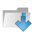 arrow, down, download, folder icon