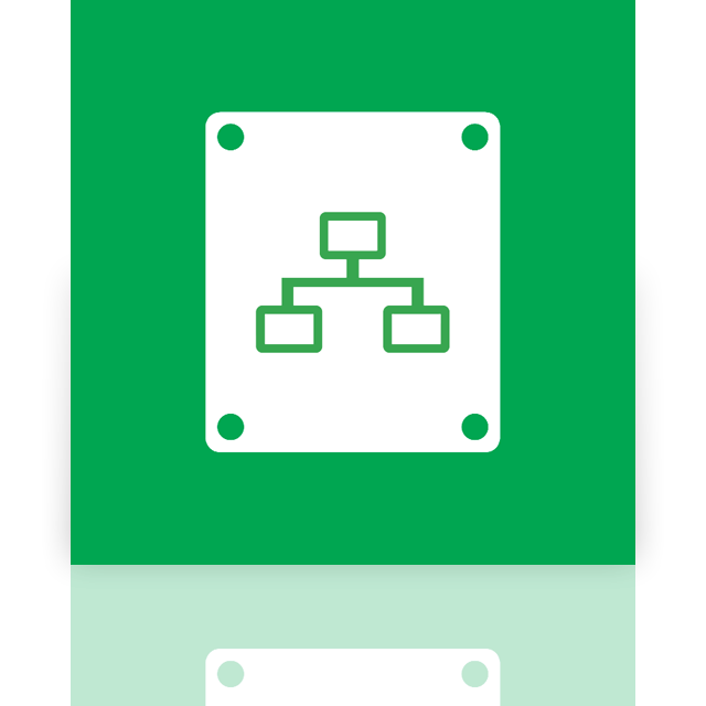 network,drive,connected,mirror icon