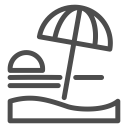baech, journey, ocean, rest, sea, seaside, sun svg vector icon