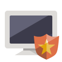 monitor,shield icon