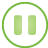 basic, button, green, pause icon